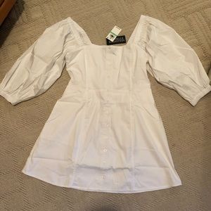 Danielle Bernstein Puff Sleeved Mini Dress